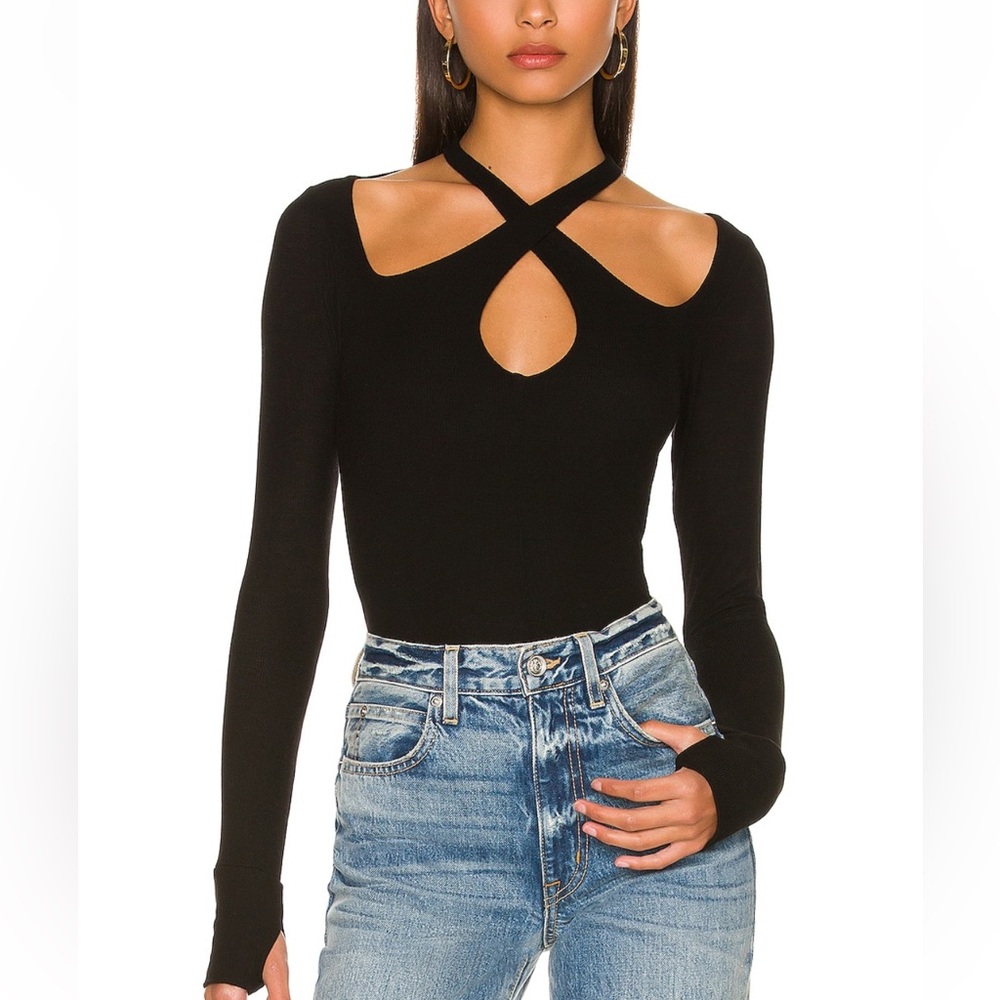 MICHAEL LAUREN - Gael Top - Elegant Black Criss-Cross Top - Brand New! Chic Top!